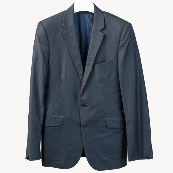 Rag & Bone Navy Blue Wool-Suiting Tailored Blazer